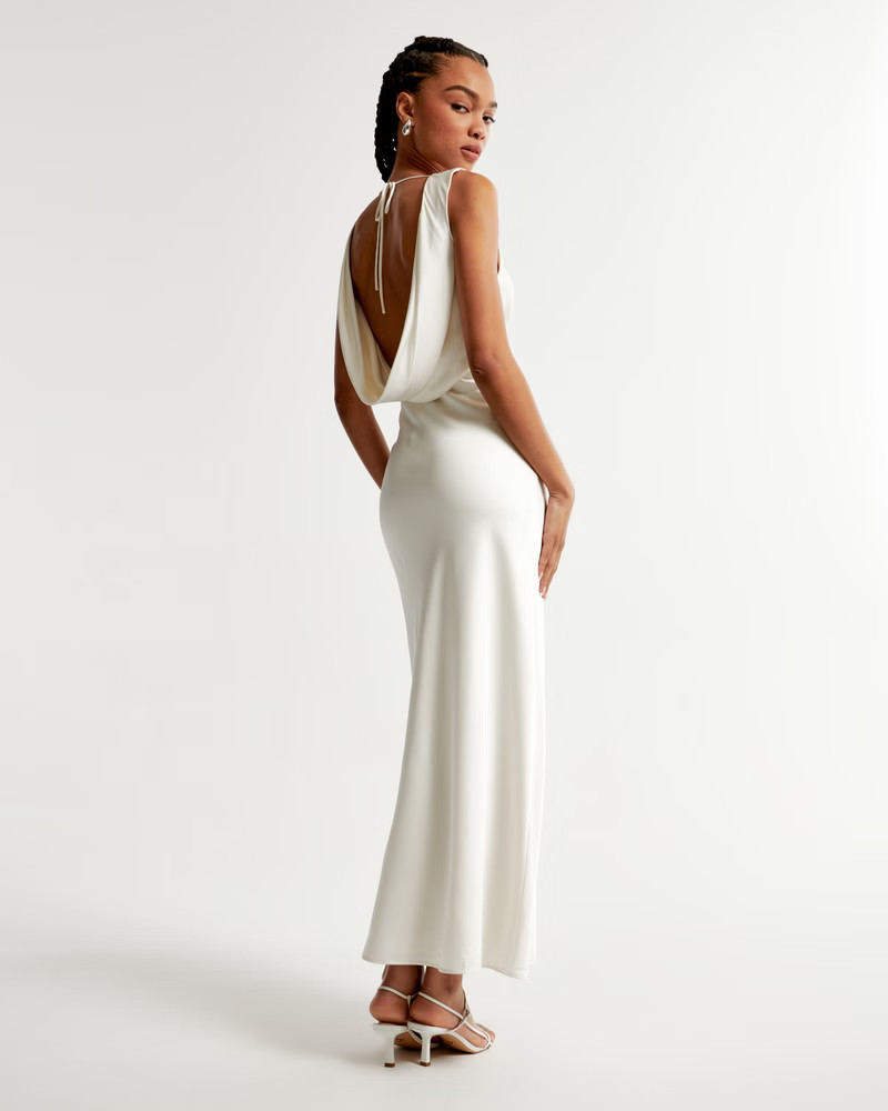 Plunge Cowl Back Maxi Dress | Abercrombie & Fitch (US)