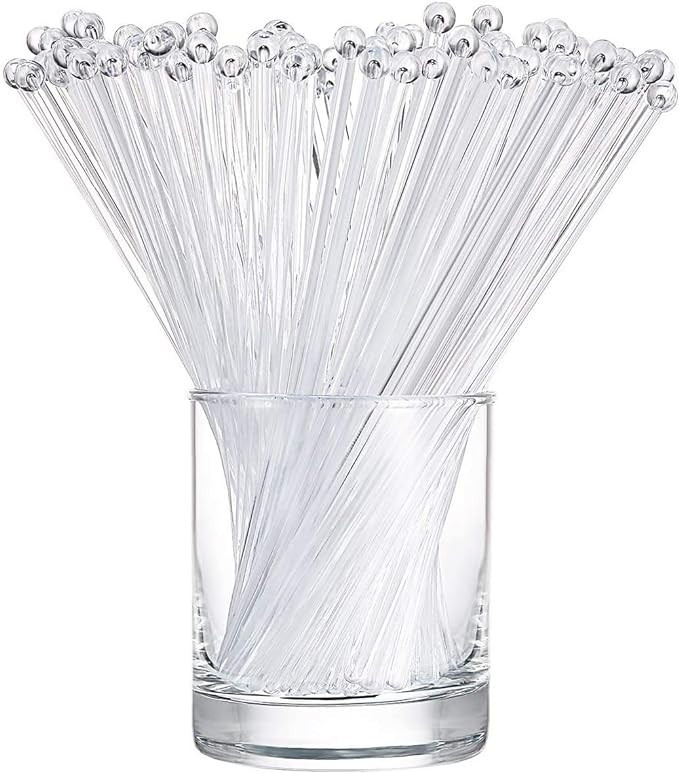 Ball Head Stirrer Disposible Plastic Round Top Crystal Swizzle Sticks ，Crystal Cake Pops, Cockt... | Amazon (US)