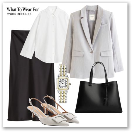 Office outfit inspo 

Black satin midi, white shirt, grey blazer, tote bag, sling back heels, Amazon fashion, Abercrombie, arket 

#LTKeurope #LTKworkwear #LTKstyletip
