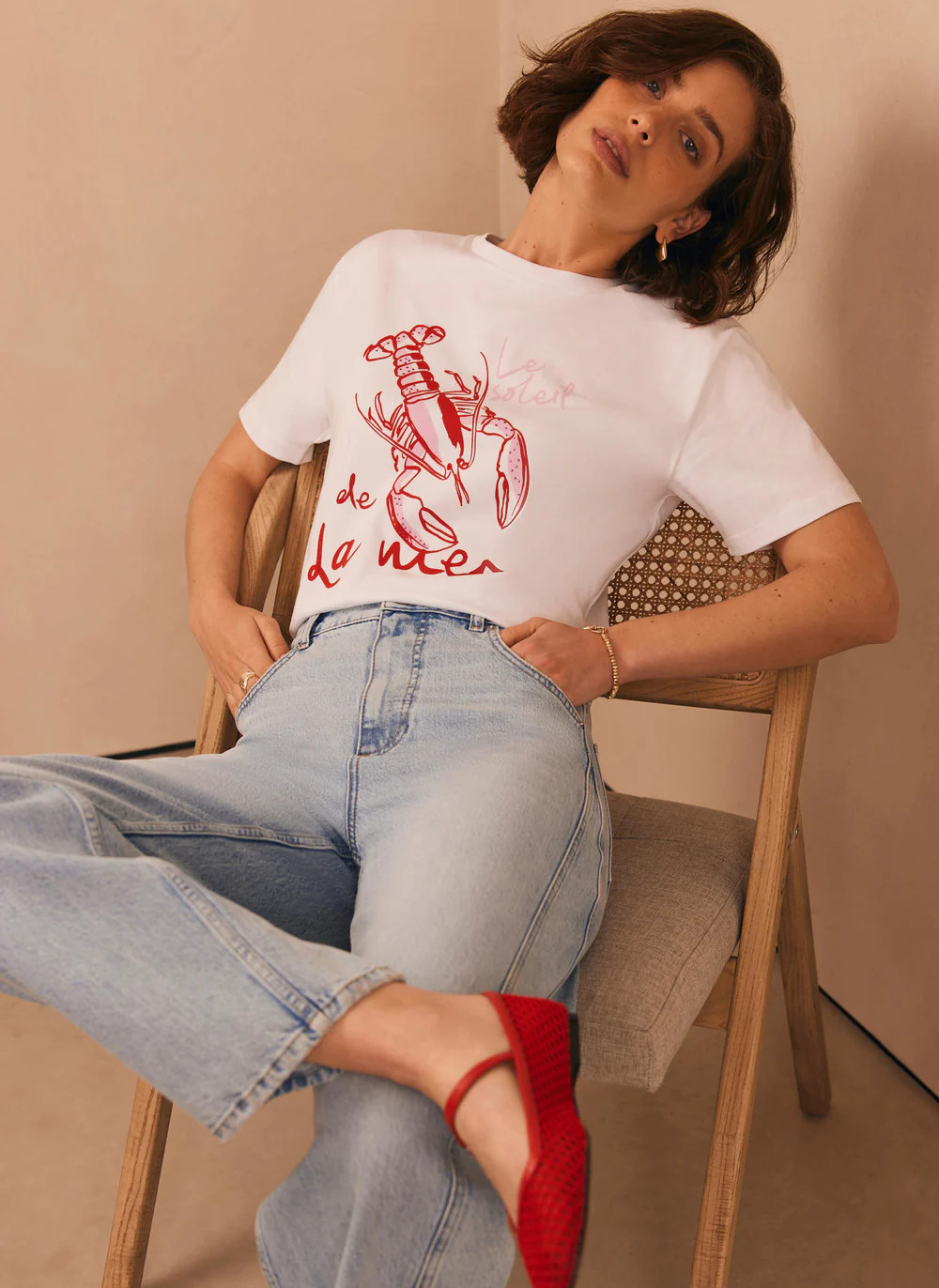 White Lobster Graphic T-Shirt | Mint Velvet