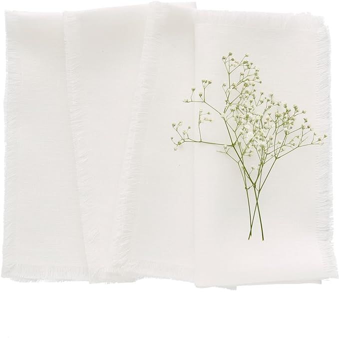 Solino Home Linen Fringe Cloth Napkins – 20 x 20 Inch Dinner Napkins Set of 4 – 100% Pure Lin... | Amazon (US)