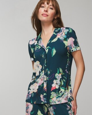 Printed Short-Sleeve Notch Collar | SOMA