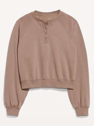 SoComfy Oversized Button-Front Sweatshirt | Old Navy (US)