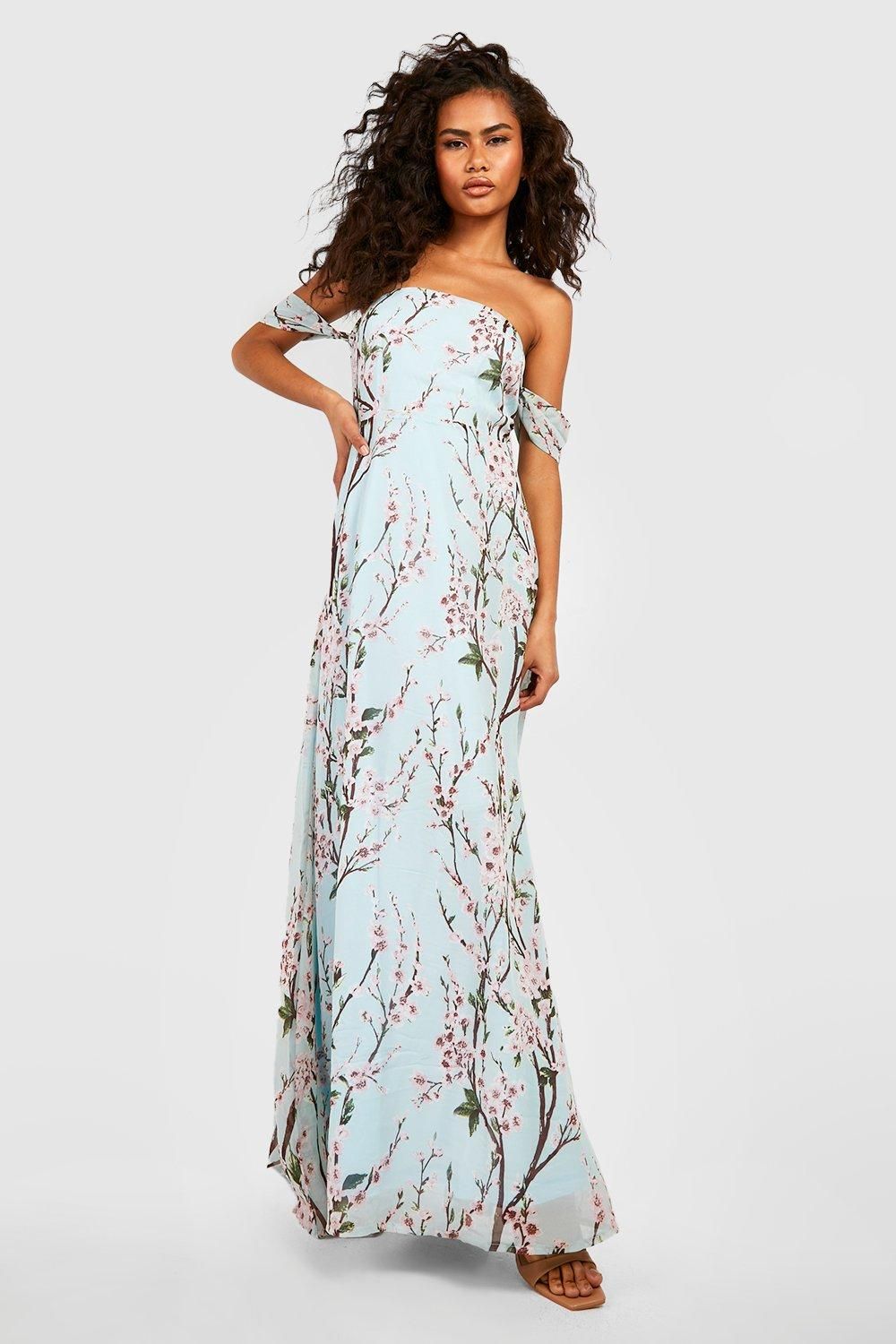 Floral Off The Shoulder Maxi Dress | Boohoo.com (US & CA)