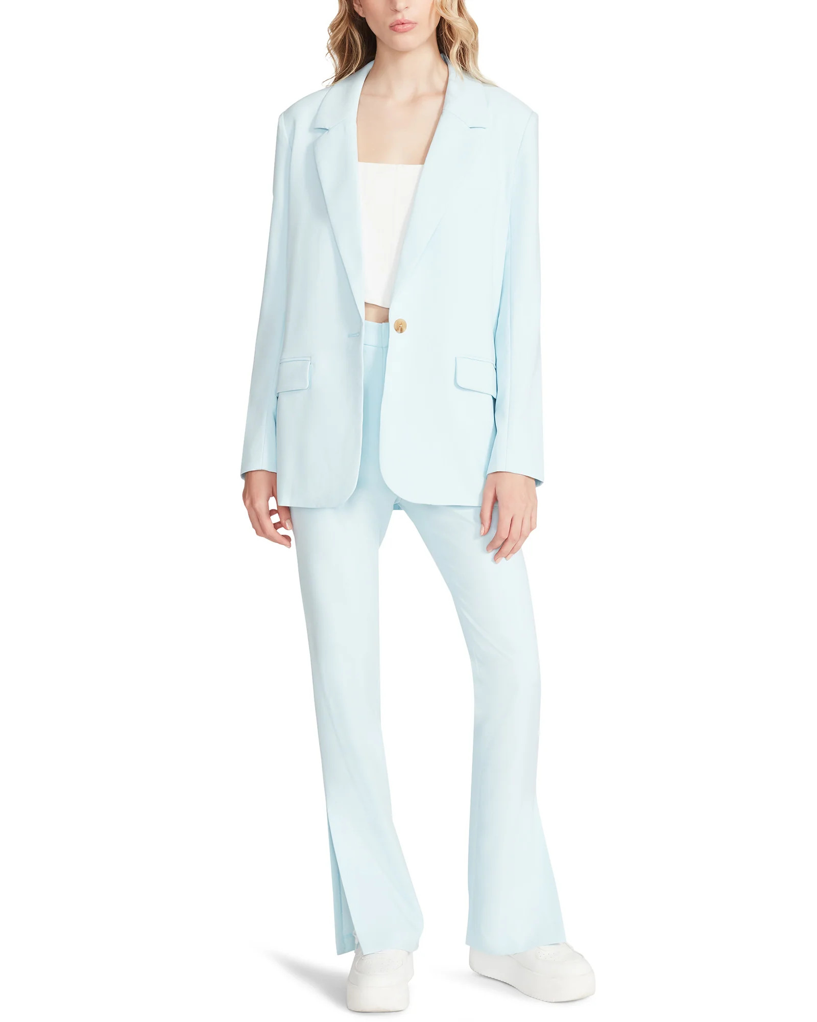 Steve Madden Women's Kaira Boyfriend Blazer in Light Blue Medium Lord & Taylor | Lord & Taylor