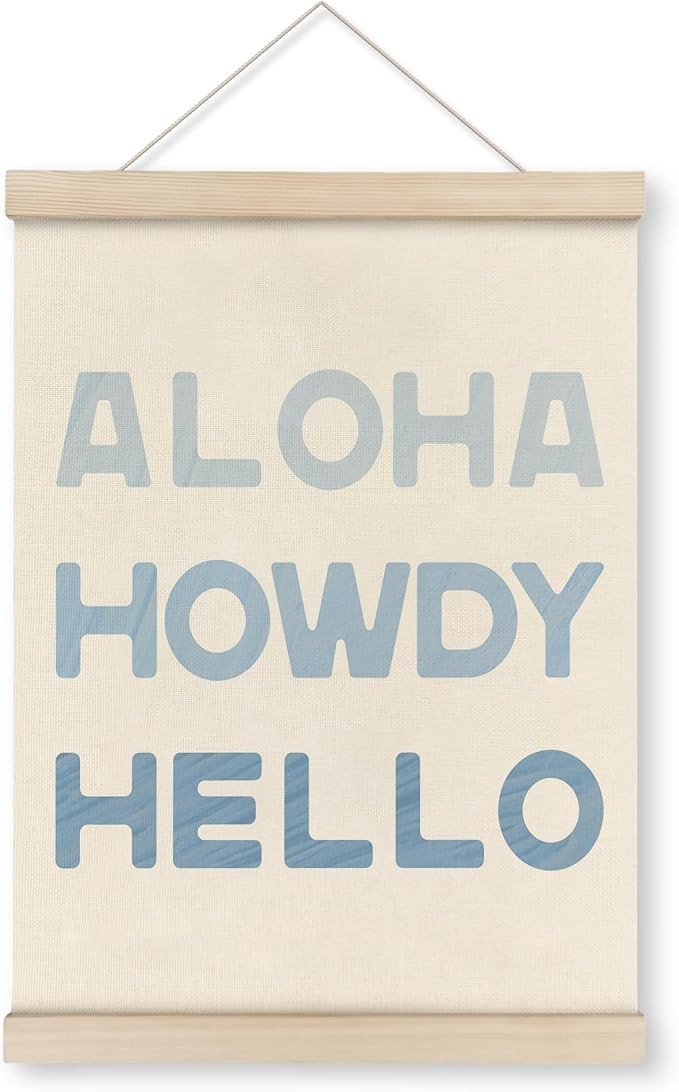 Blue Coastal Cowgirl Howdy Aloha Poster Hanger Frame, Howdy Wall Art,Western Trendy Sign Wall Art... | Amazon (US)