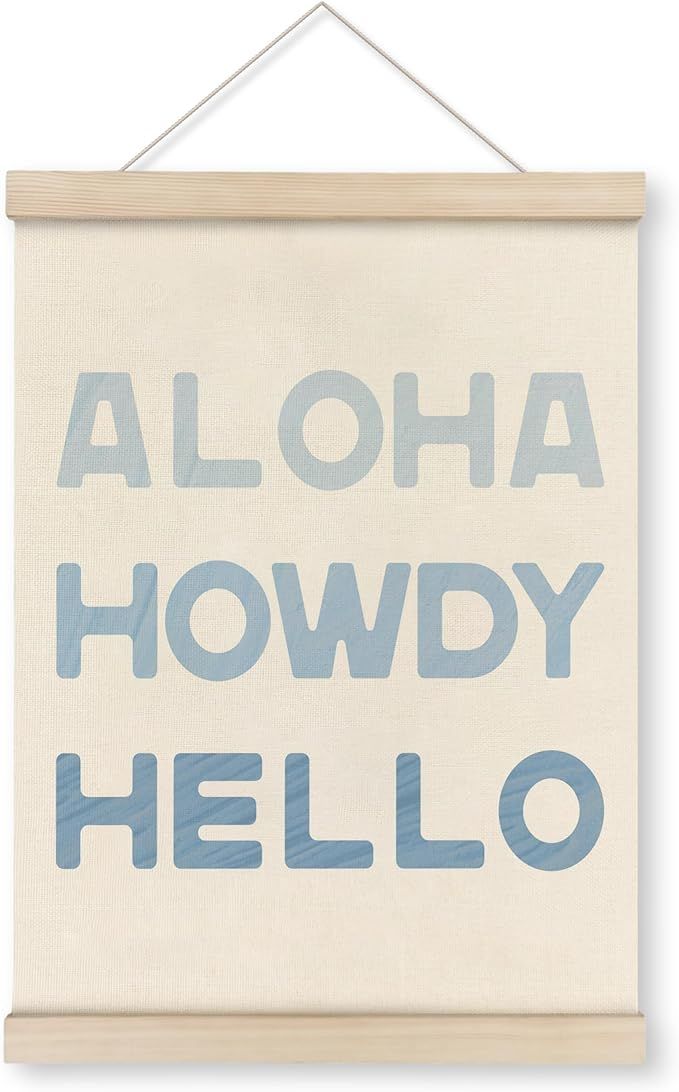 Blue Coastal Cowgirl Howdy Aloha Poster Hanger Frame, Howdy Wall Art,Western Trendy Sign Wall Art... | Amazon (US)