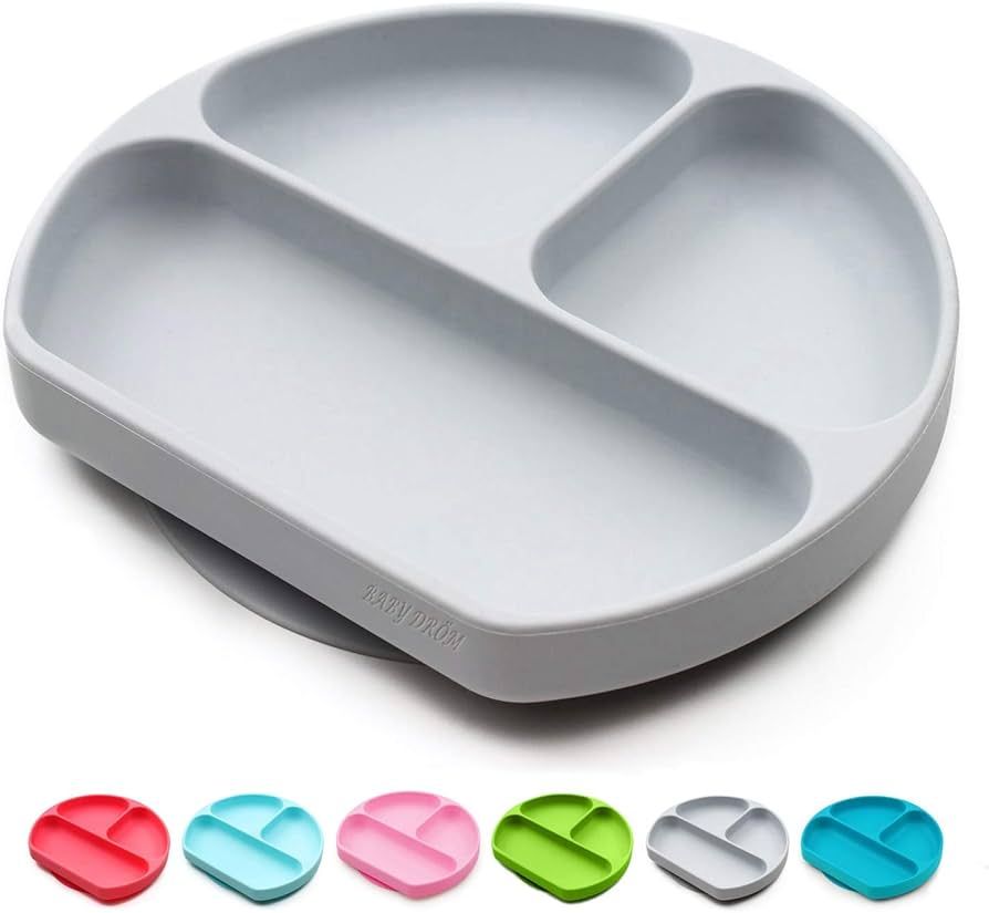 Silicone Suction Plates for Babies, Stick to High Chair Trays and Table, Divided Baby Dishes, Per... | Amazon (US)