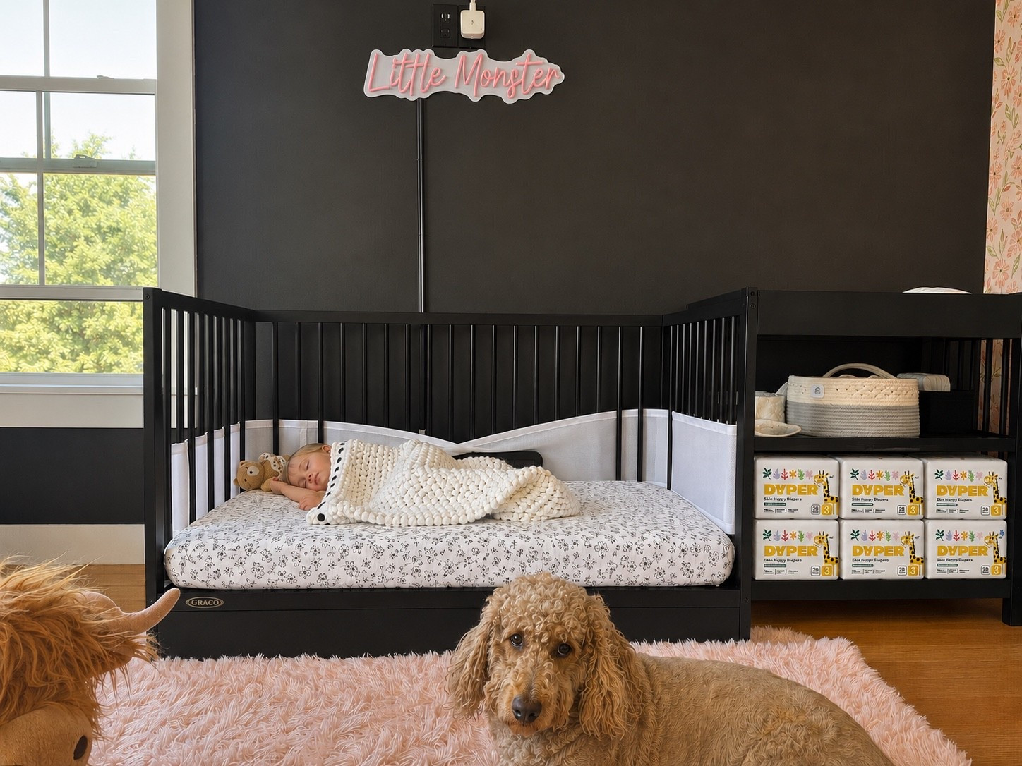 I loved this crib from the moment I saw it… and now seeing it as Rexxie’s little toddler bed makes me emotional 🥹🖤

She is OBSESSED with her Graco Teddi 5-in-1 bed and honestly? I get it. Between the cozy setup, her little blanky, and of course the matching changing table/dresser combo, her room officially feels like her little girl space now.

Maybe… just maybe… this is our sign to finally transition from co-sleeping to Rexxie sleeping in her own bed 😭✨

#LTKdayinmylife #LTKmomlife #LTKBaby