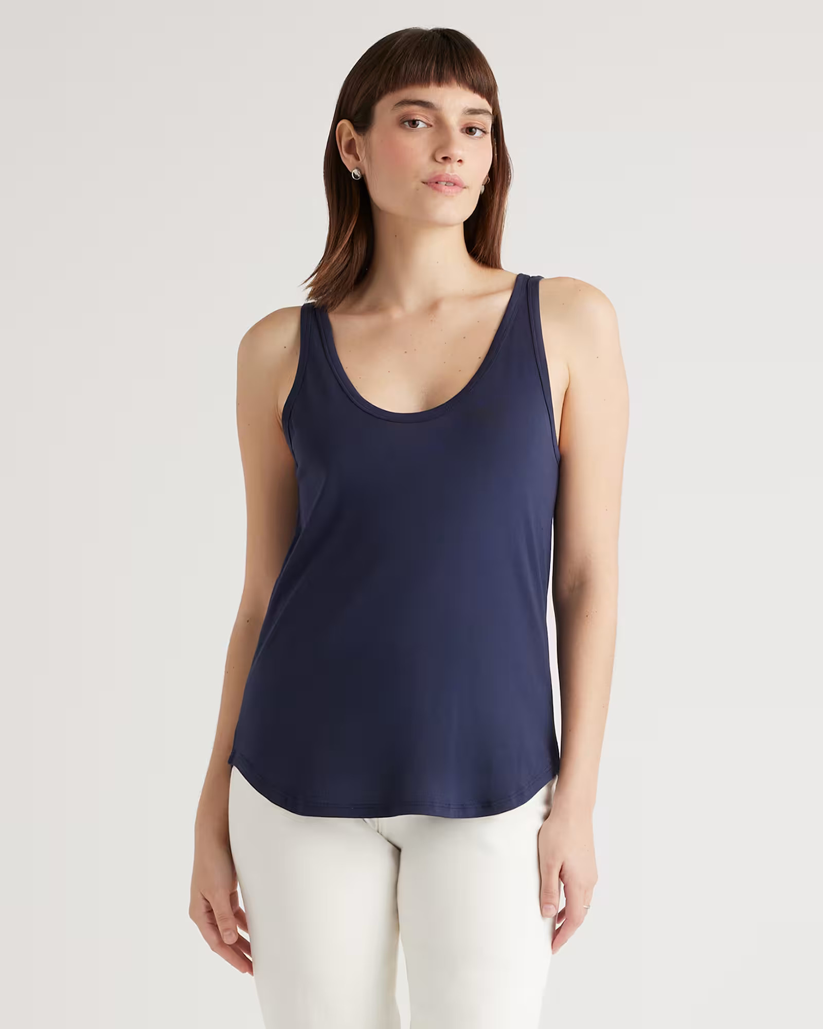 Cotton Modal Double Scoop Neck Tank | Quince