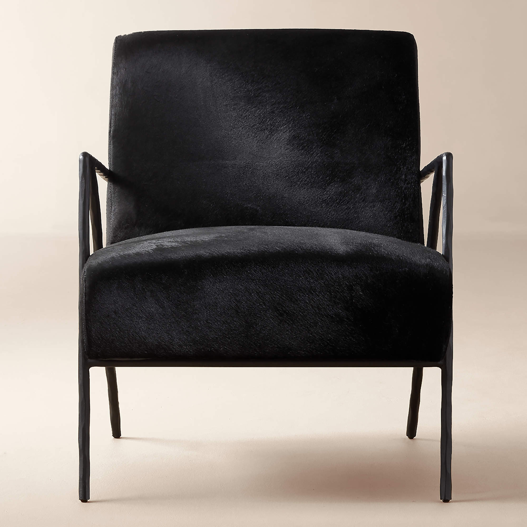Imogene Black Hide Lounge Chair + Reviews | CB2 | CB2