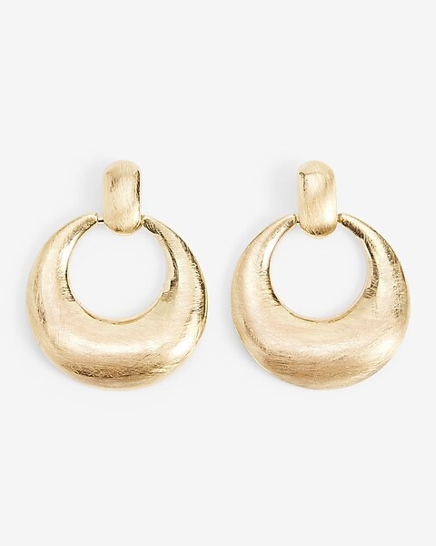 Brushed Circle Doorknocker Earrings | Express