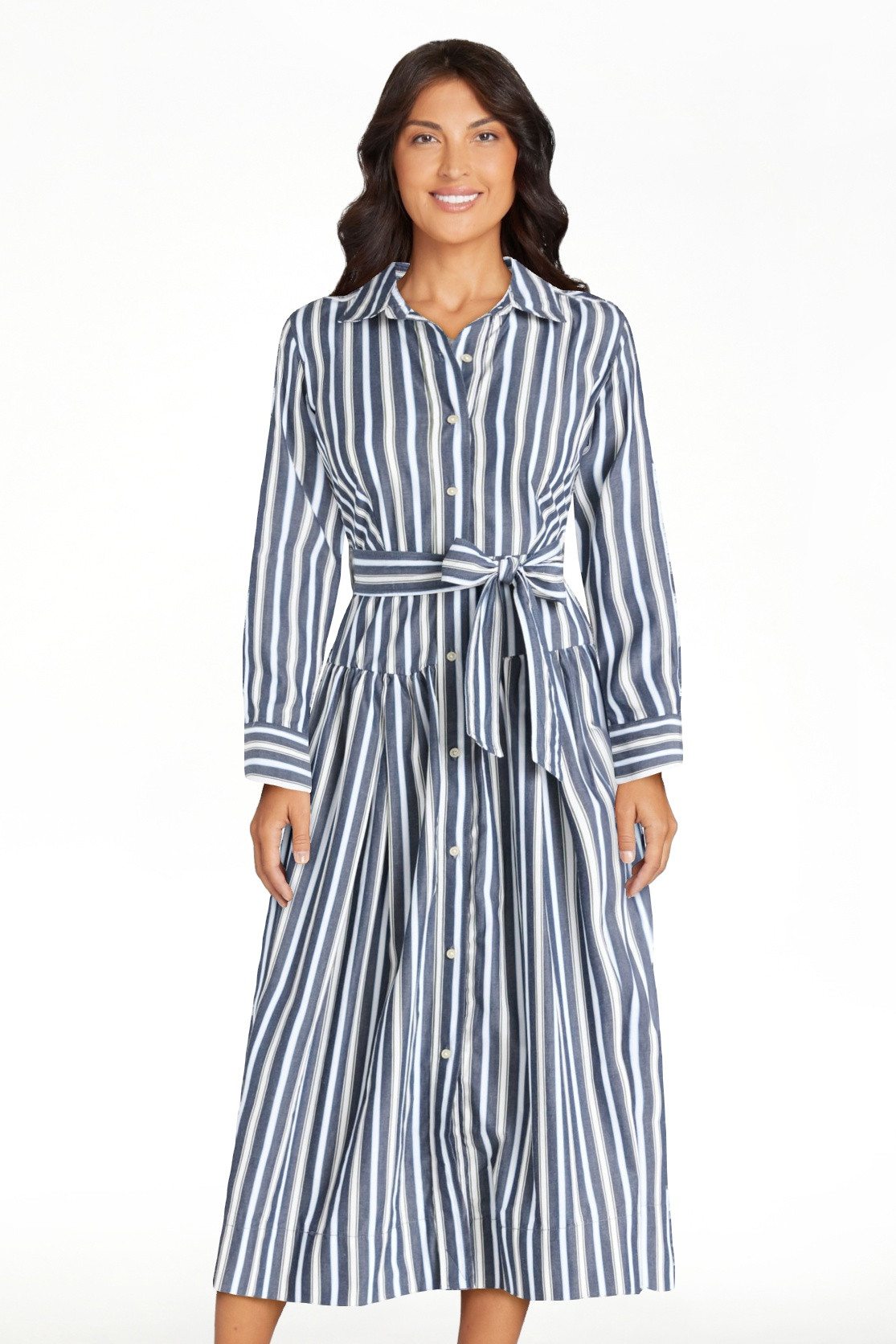 Free Assembly Women's and Women’s Plus Belted Cotton Maxi Shirtdress with Long Sleeves, Sizes X... | Walmart (US)