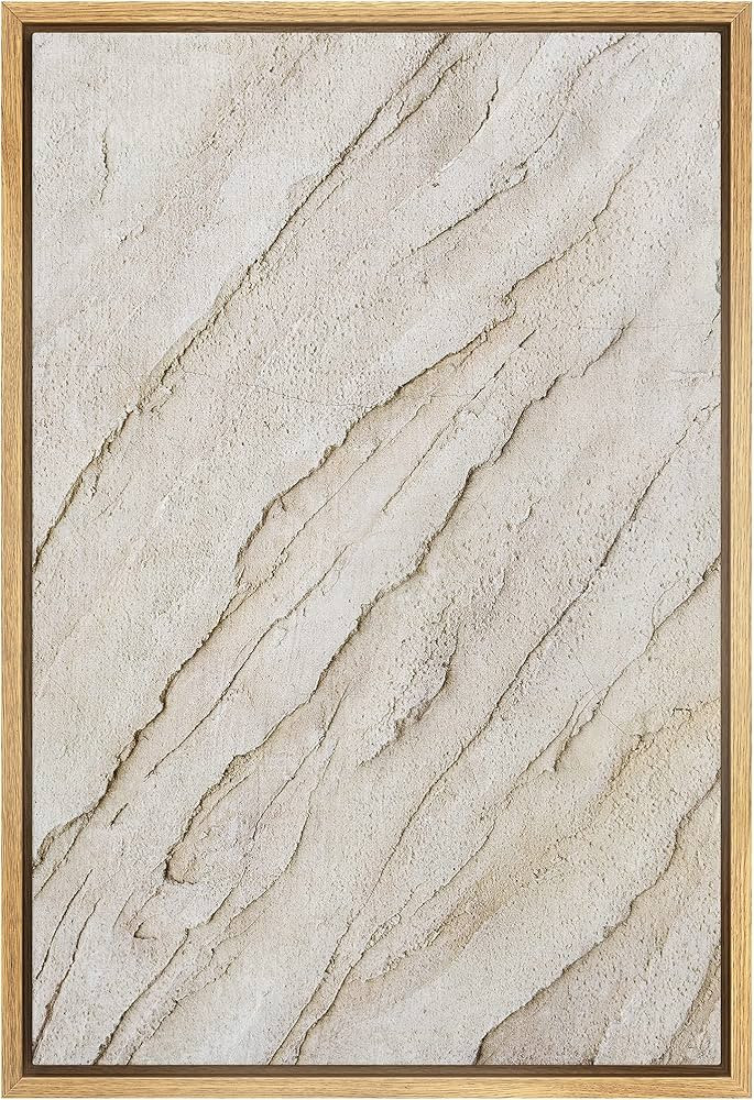 SIGNWIN Framed Canvas Print Wall Art Marble Granite Brown Stripe Landscape Abstract Shapes Illust... | Amazon (US)
