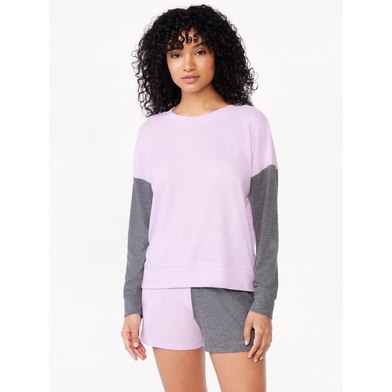 Joyspun Women's Long Sleeve Top and Shorts Sleep Set, Sizes S to 3X | Walmart (US)