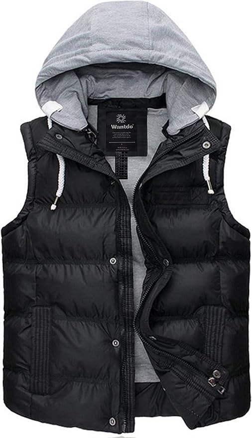 Wantdo Women's Quilted Puffer Vest Thicken Warm Winter Coat with Removable Hood | Amazon (US)