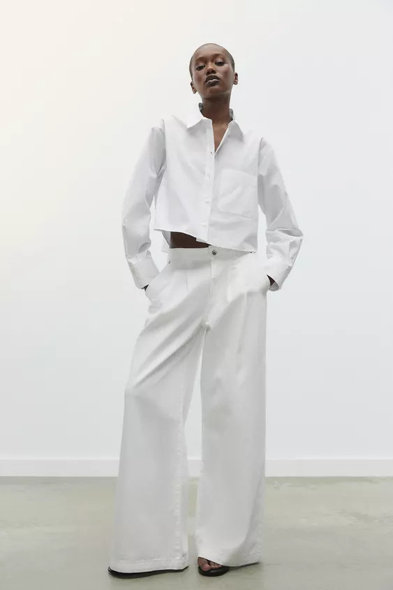 POPLIN CROPPED TOP | Zara US