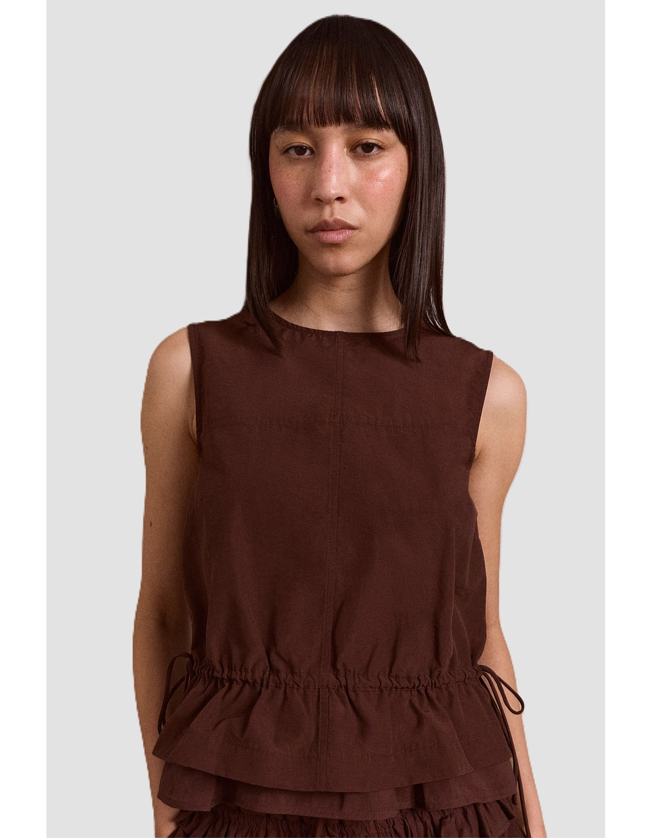 AILANI SHEER NECK SL BLOUSE | David Jones (Australia & New Zealand)