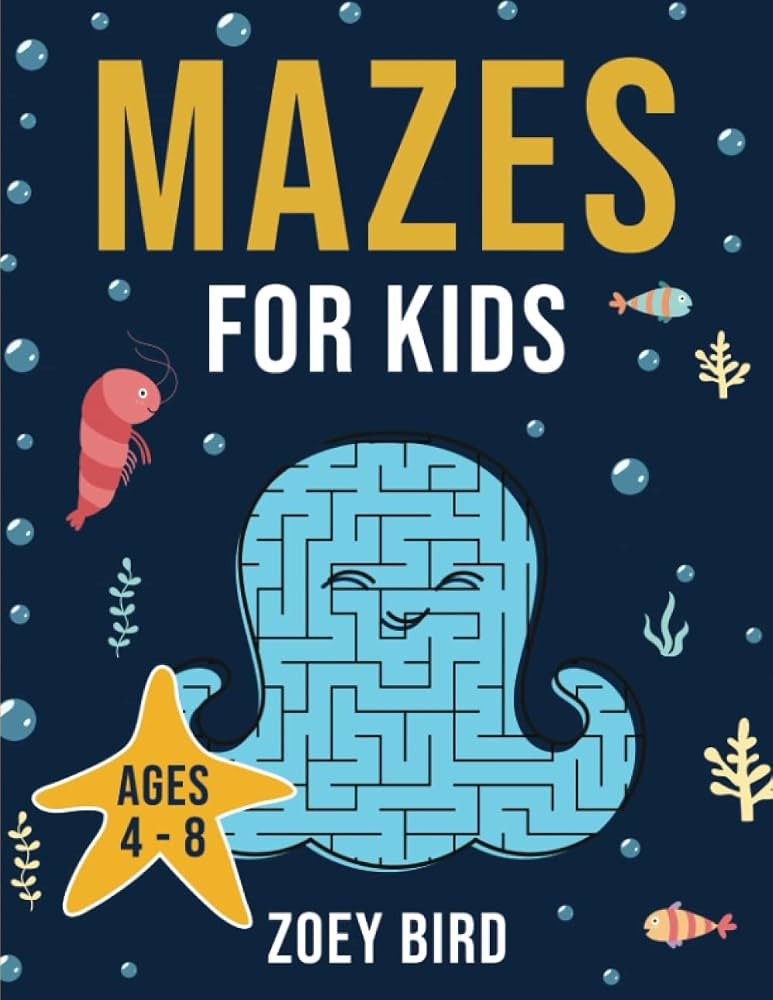 Mazes for Kids: Maze Activity Book for Ages 4 \u2013 8 (Puzzle Books for Kids) | Amazon (US)