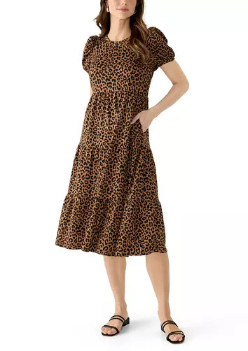 Women's Short Sleeve Terry Tiered Dress | Belk