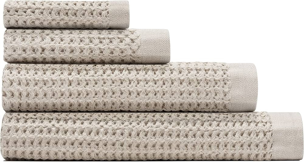 ONSEN Complete Bath Towel Set - Waffle Weave 100% Supima Cotton Towel - Lusciously Soft, Durable,... | Amazon (US)