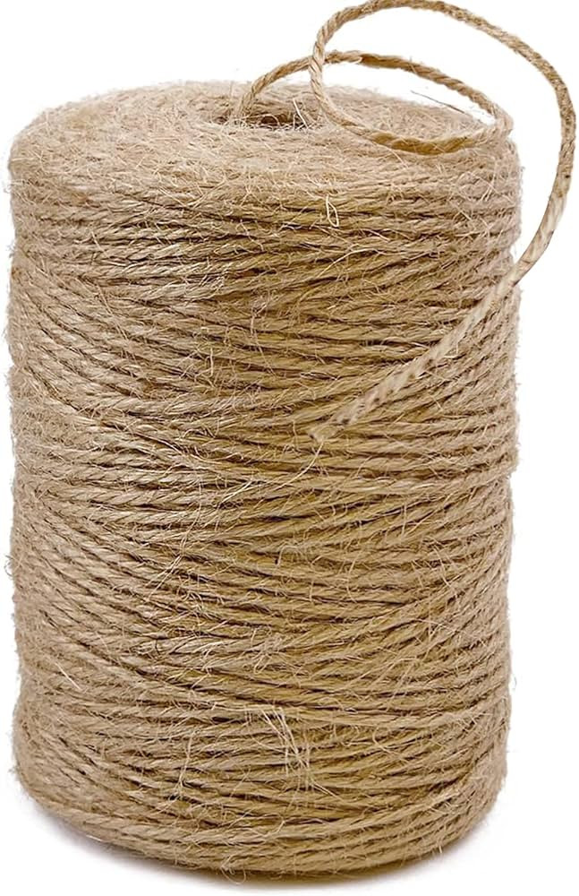 656 Feet 3Ply Jute Twine String, 2mm Natural Brown Thick Twine Rope for Crafts, Gardening, Tomato... | Amazon (US)