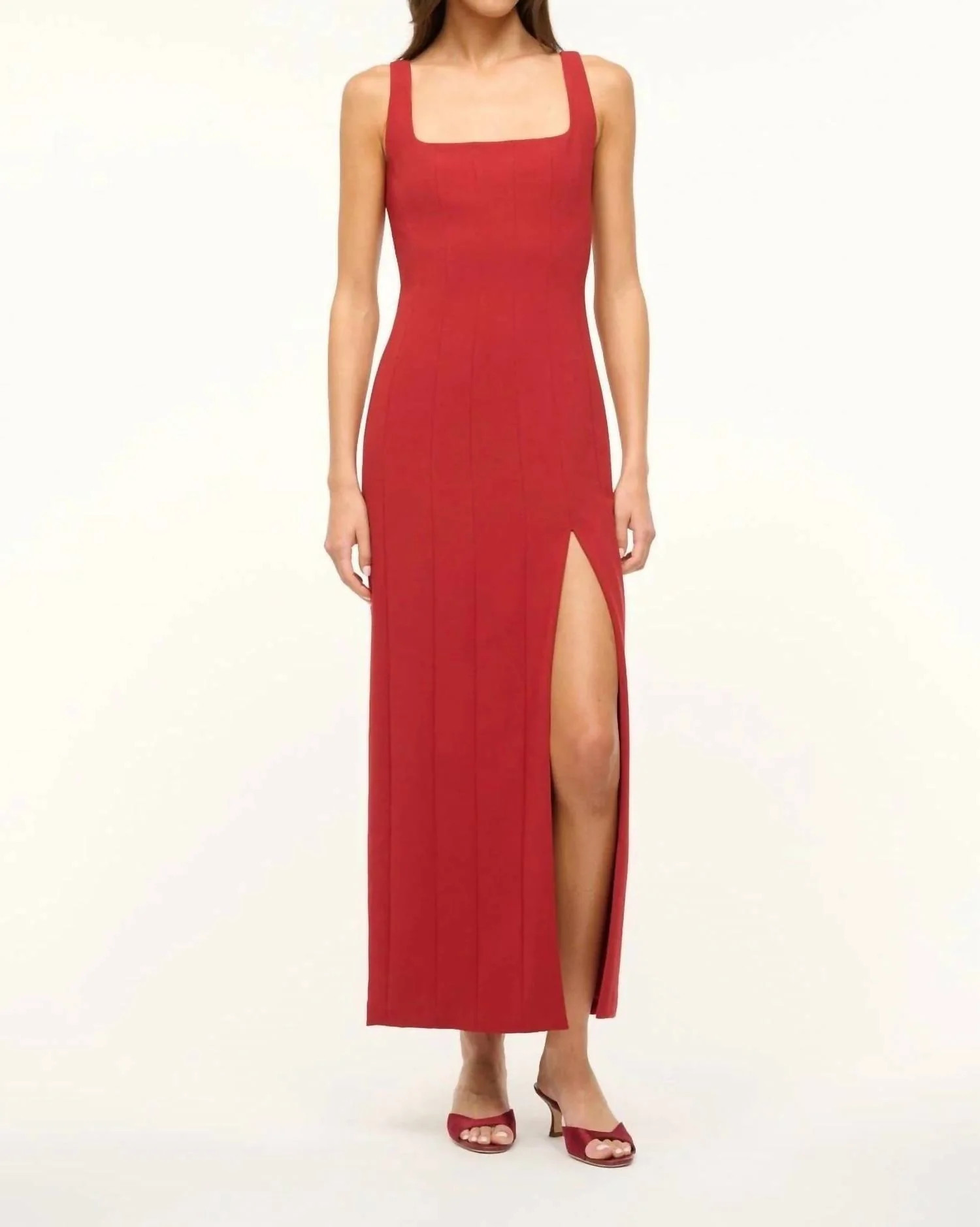 Ankle Portrait Dress In Rouge | Shop Simon