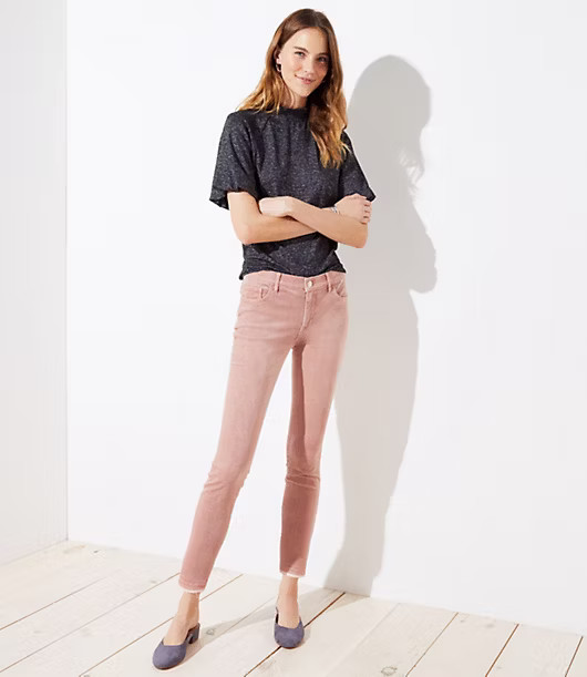 LOFT Tall Modern Frayed Corduroy Skinny Pants | LOFT