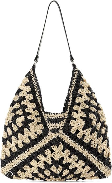 Freie Liebe Crochet Hobo Bag for Women Summer Straw Tote Handbags Vintage Shoulder Bag Designer B... | Amazon (US)