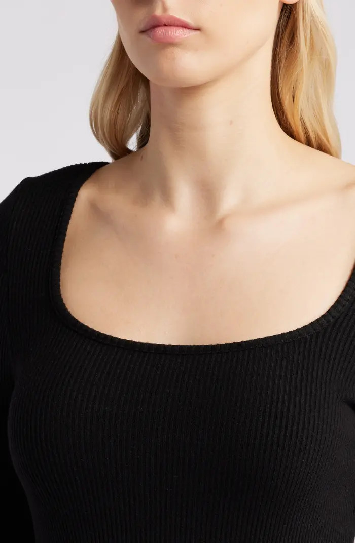 Mixed Media Long Sleeve Dress | Nordstrom