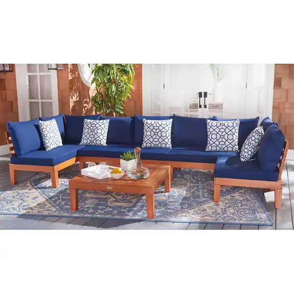 SAFAVIEH Outdoor Living Granton 5-piece Sectional Chat Set | Bed Bath & Beyond
