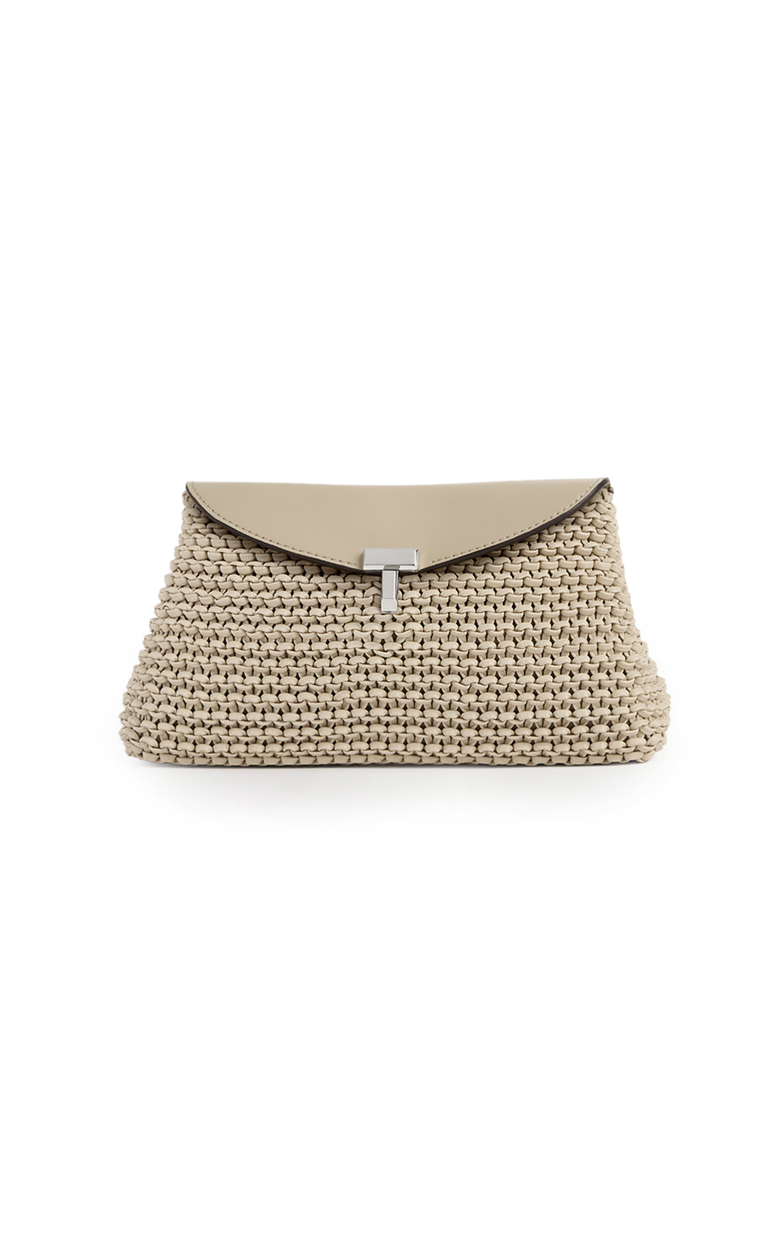 Toteme Mini T-Lock Woven-Leather Clutch - Moda Operandi | Moda Operandi (Global)