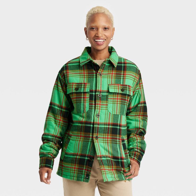 Houston White Adult Shacket - Green Checked | Target