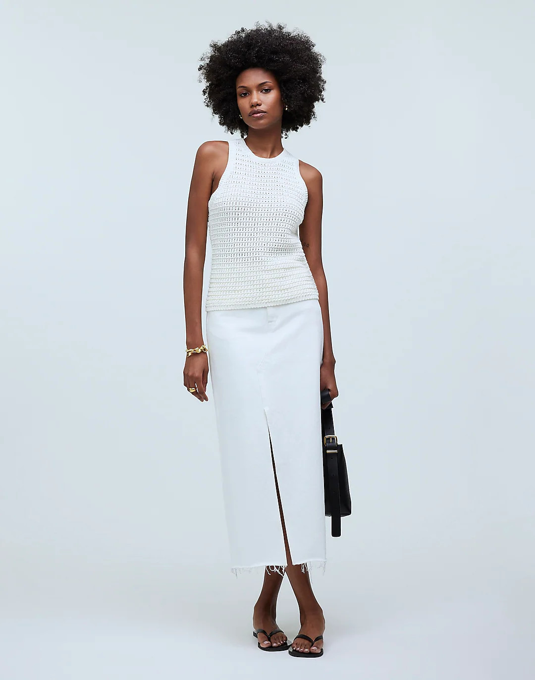 Crochet-Knit Crewneck Sweater Tank | Madewell