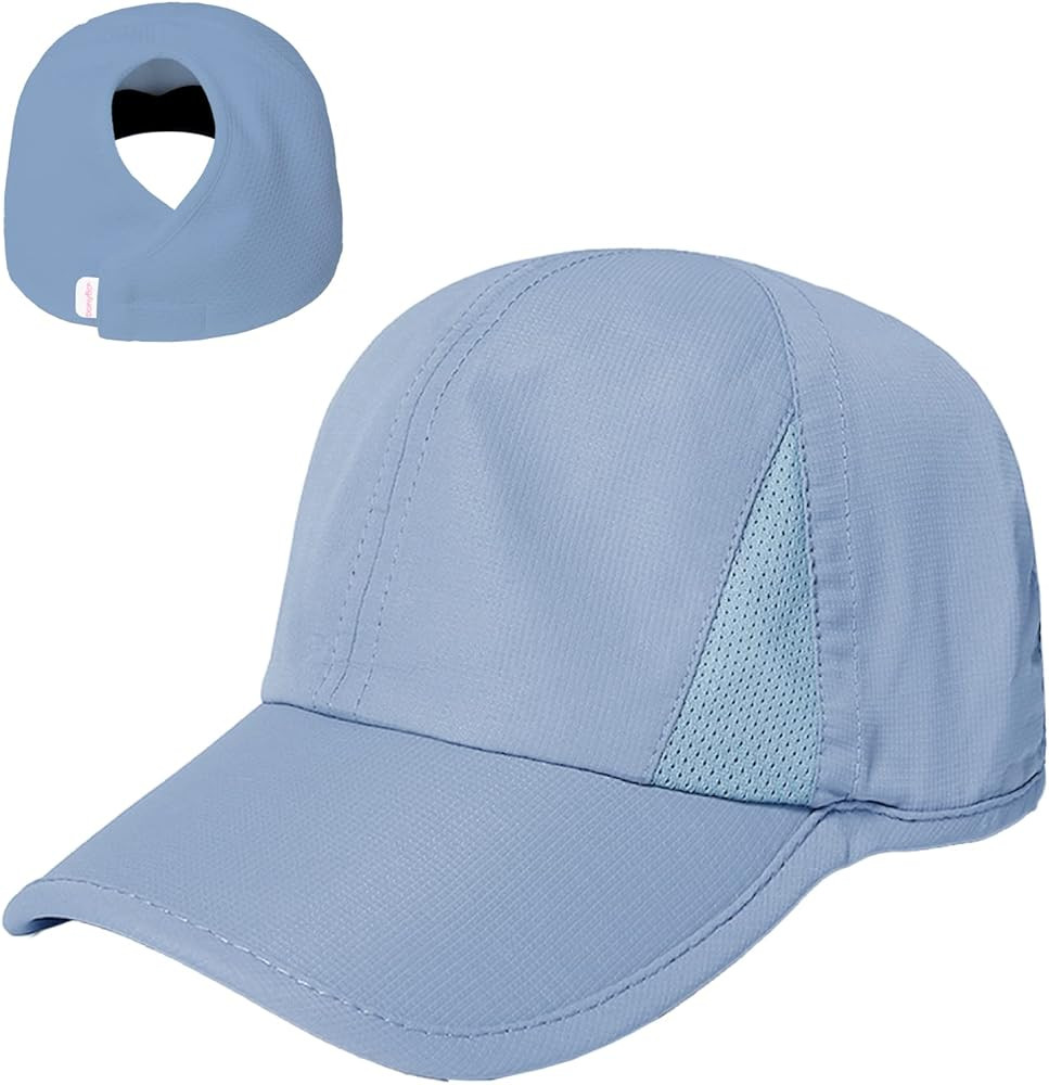 Ponyflo Womens Ponytail Baseball Cap - Ponytail Hats for Women, Curly Hair Ponytail Hat, Baseball... | Amazon (US)