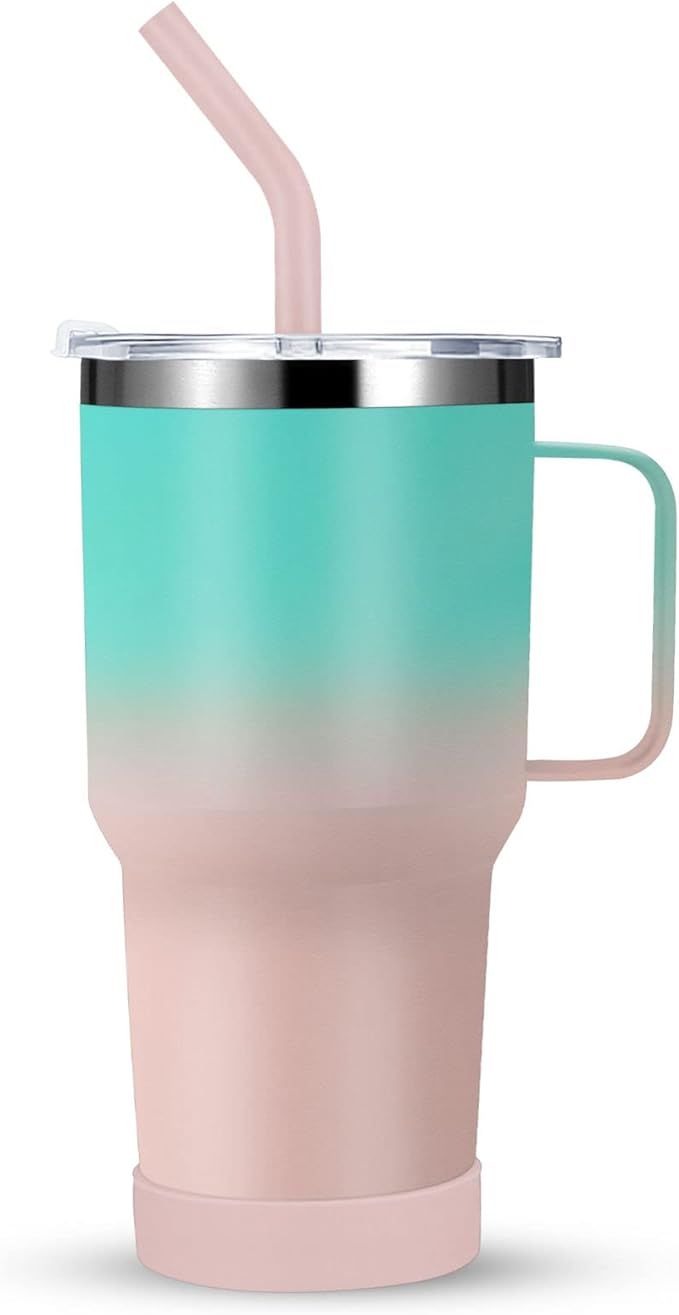 Zenbo 30 oz Tumbler with handle Keeps Drinks Cold up to 24 hours,Insulated Tumbler with Lid and S... | Amazon (US)