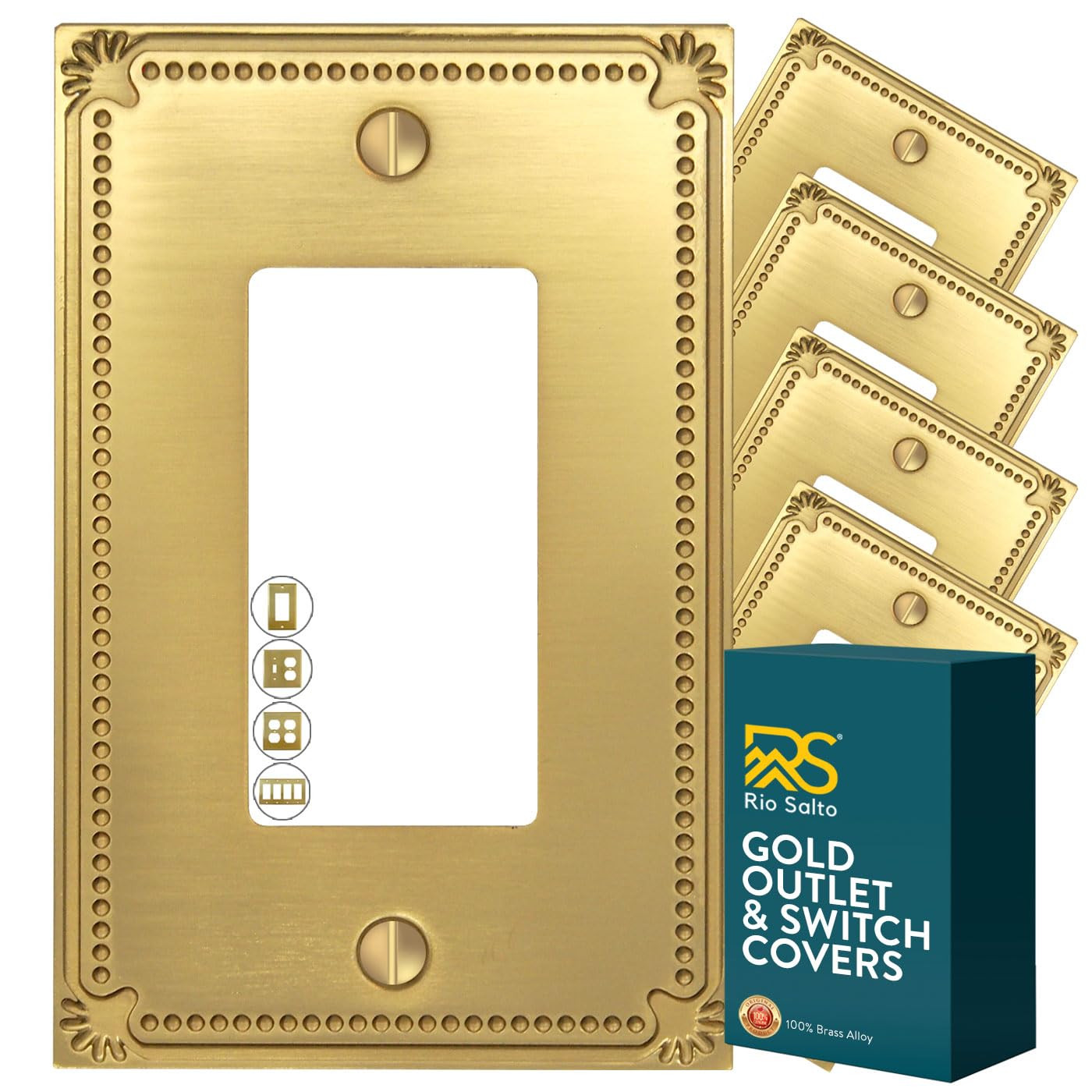 Rio Salto Sunken Pearls Metal Rocker Light Switch Wall Plate or Outlet Cover Wall Plate Decora Si... | Amazon (US)