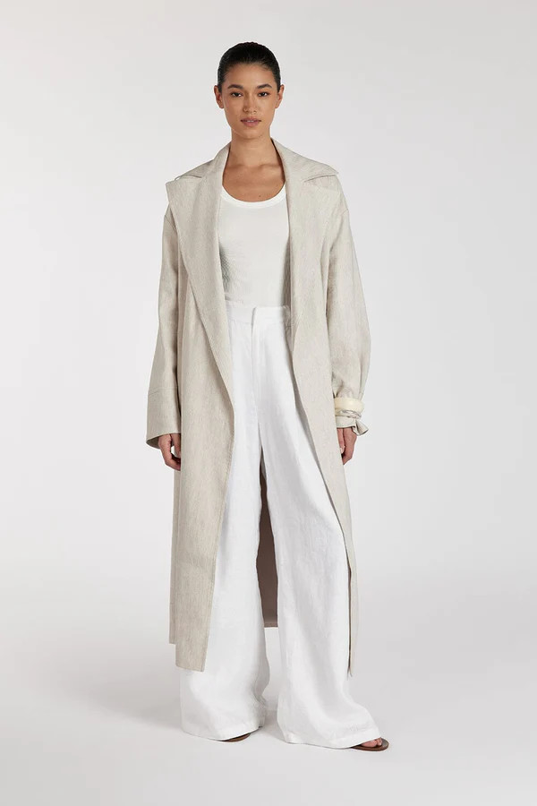 JOSEPHINA NATURAL LINEN BLEND TRENCH COAT | DISSH
