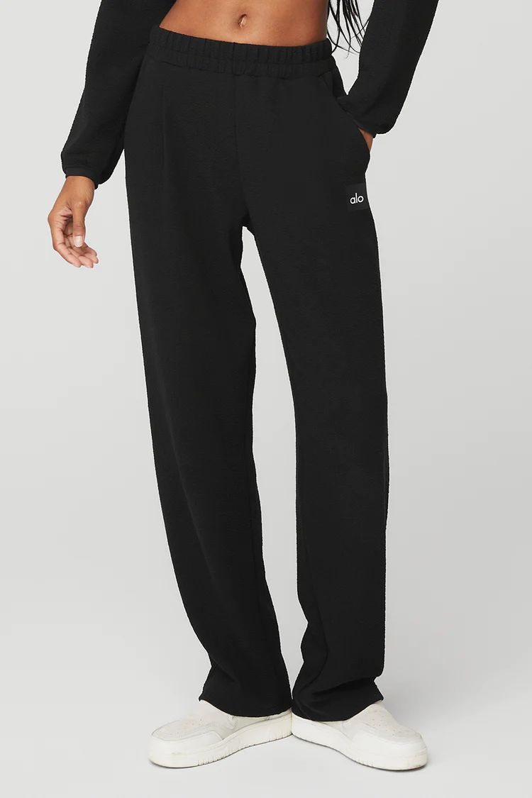 High-Waist Tailored Sweatpant - Black | Alo Yoga