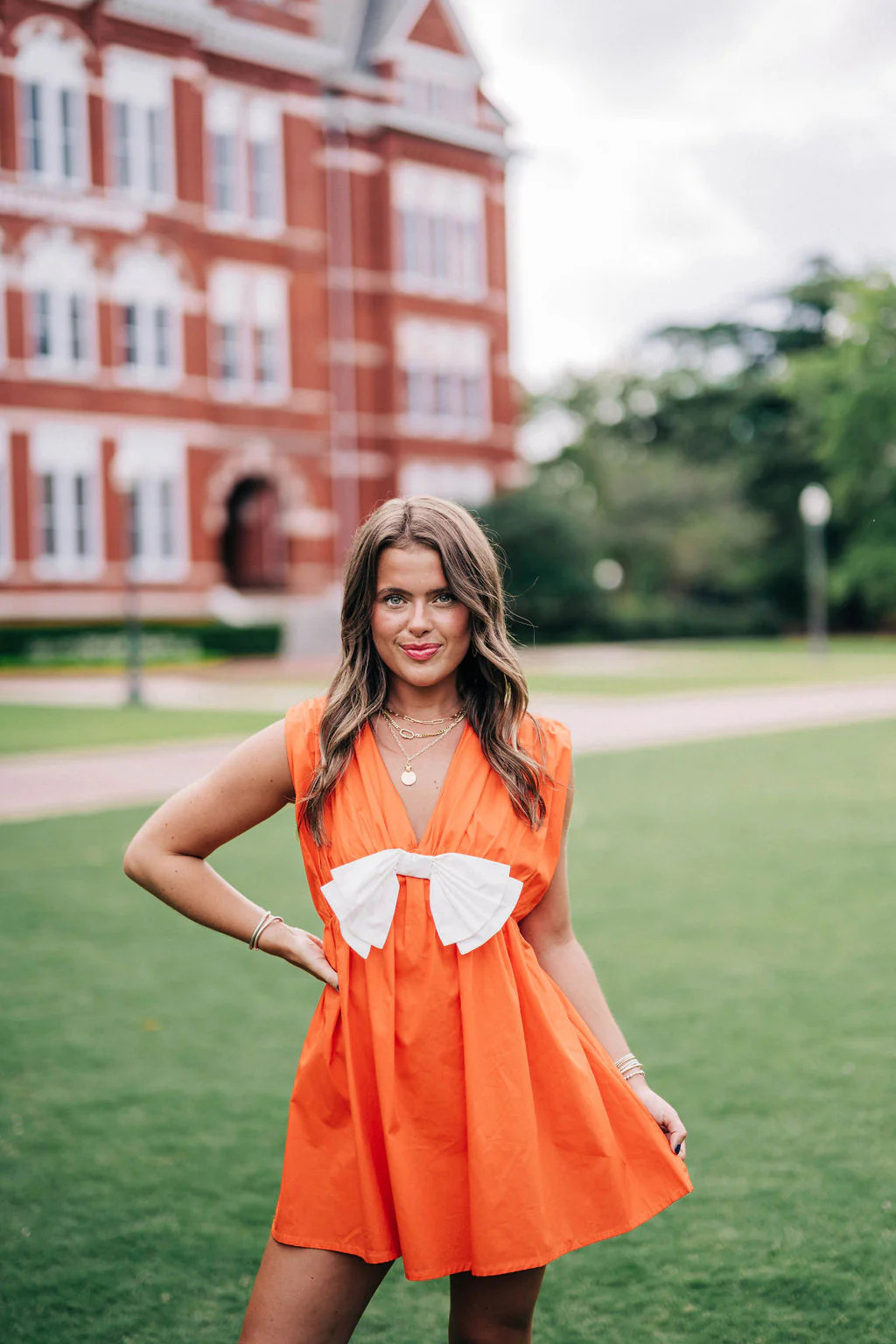 Campbell Romper Dress - Sunkist/White | cocolillys