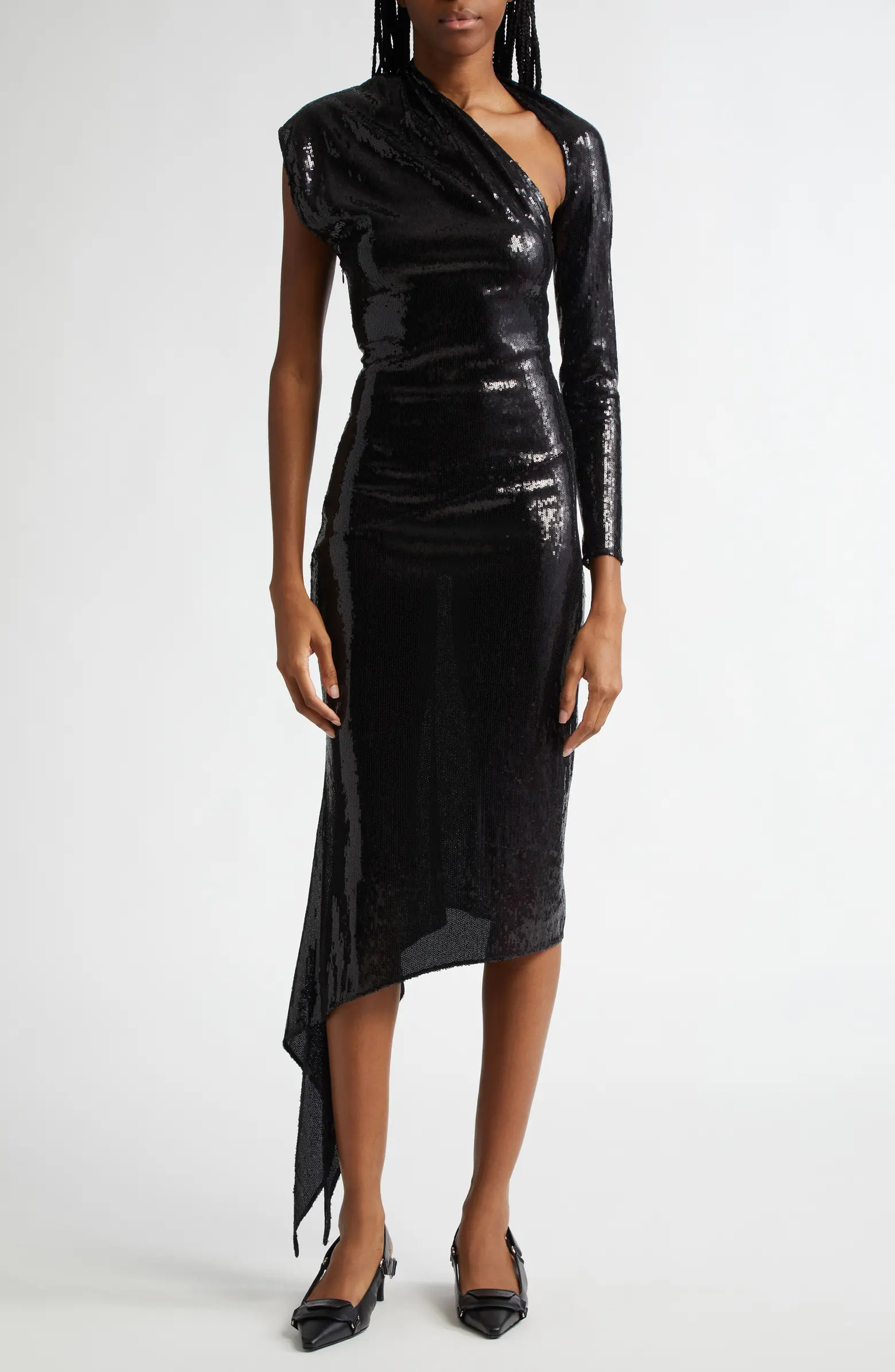 Courrèges Asymmetric Cutout Sequin Dress | Nordstrom | Nordstrom