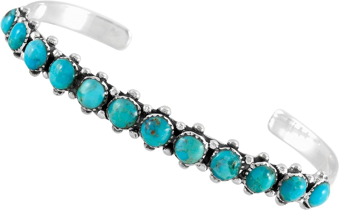 Turquoise Bracelet Sterling Silver 925 Genuine Turquoise Cuff Bracelet | Amazon (US)