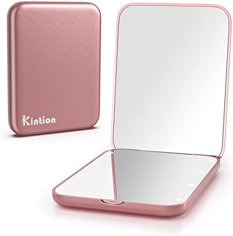 Kintion Pocket Mirror, 1X/3X Magnification LED Compact Travel Makeup Mirror with Light for Purse,... | Amazon (US)