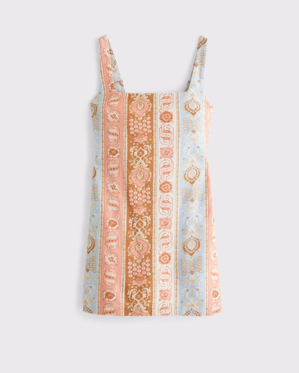 The A&F Scarlett Squareneck Linen-Blend Skort | Abercrombie & Fitch (US)