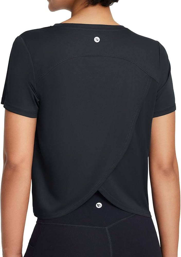 BALEAF Workout Tops for Women Cropped Short Sleeve Shirts Exercise Top Gym Athletic Running Gear ... | Amazon (US)