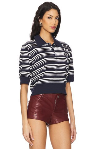 Sheeva Stripe Polo in Navy & Ivory | Revolve Clothing (Global)