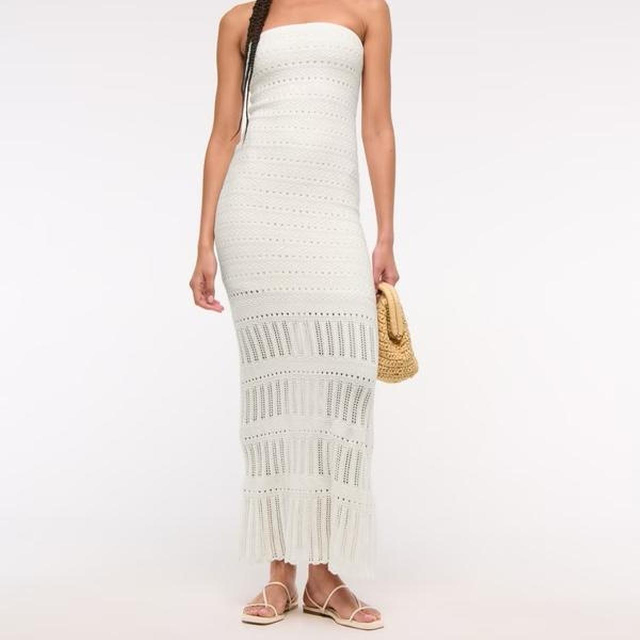 Abercrombie & Fitch Women's Dress - White/Cream - L | Depop US