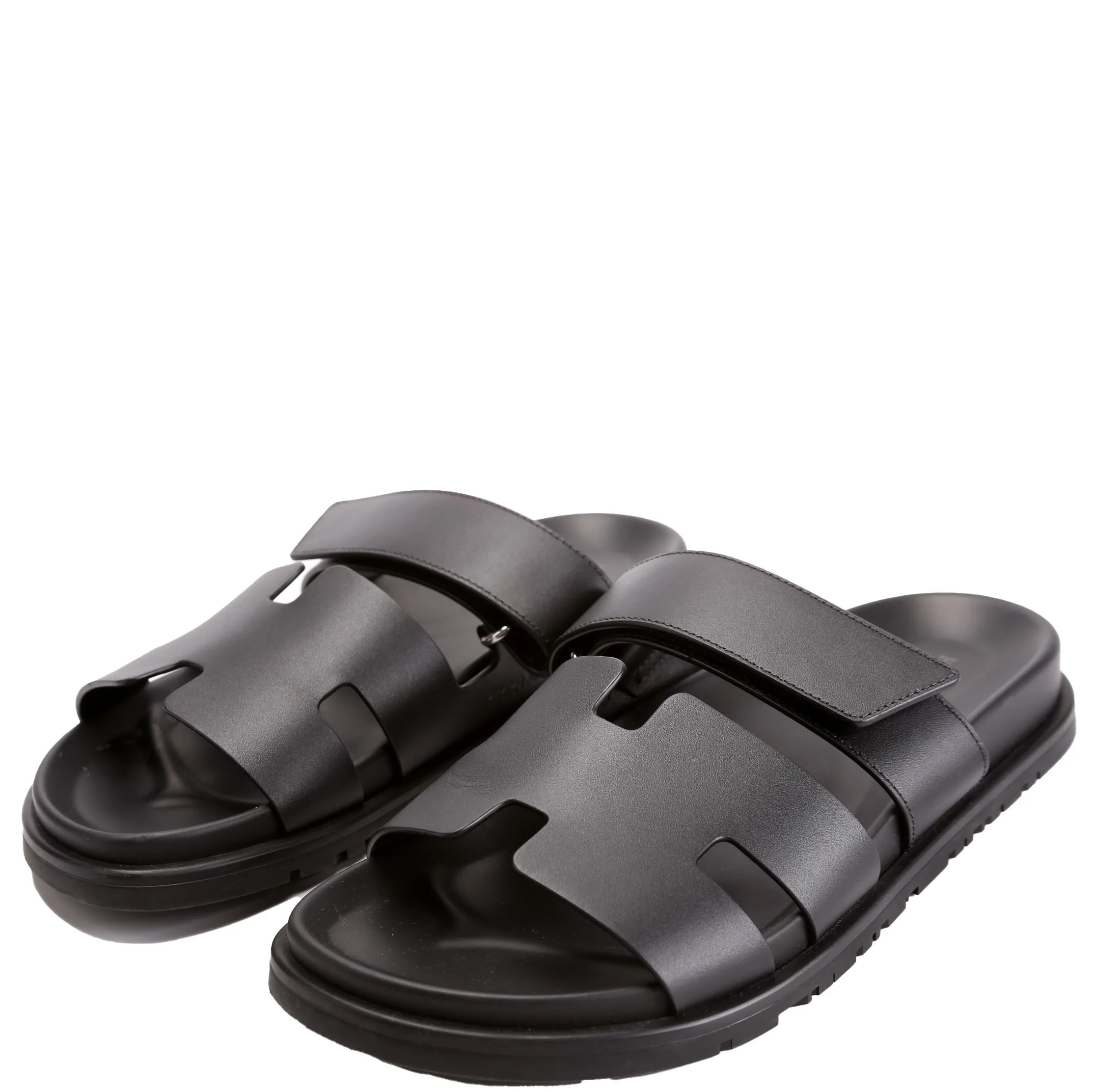 Chypre Leather Sandals Size 39.5 Black | Keeks Designer Handbags