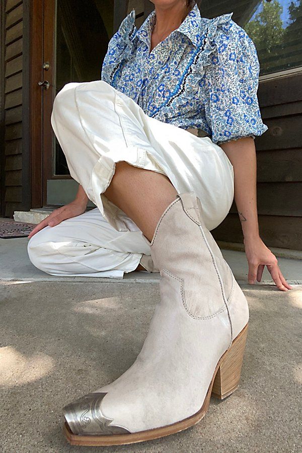 Brayden Western Boots by FP Collection at Free People, Bone, EU 36 | Free People (Global - UK&FR Excluded)