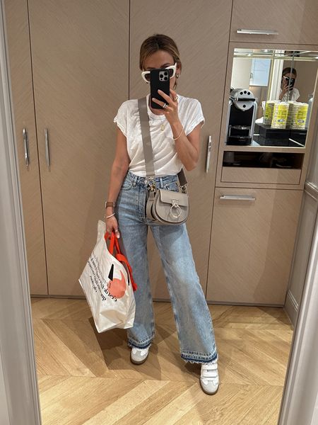Samsoe jeans (linking a very similar style) free people tee, Marant sneakers and Chanel white sunnies (also linking a similar!) 

#LTKshoecrush #LTKitbag #LTKstyletip